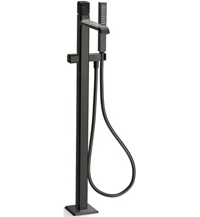 Vòi bồn tắm gắn sàn đá cẩm thạch đen - màu đồng Kallista P32713-NM-2MB