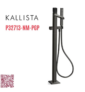 Vòi bồn tắm gắn sàn đá cẩm thạch đen - màu đen Kallista P32713-NM-PGP