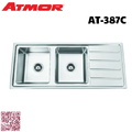Chậu rửa chén 2 hố 1 bàn ATMOR AT-387C