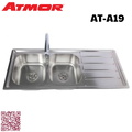 Chậu rửa chén 2 hố 1 bàn 120x50cm ATMOR AT-A19 (ATA19)