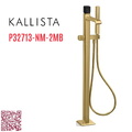 Vòi bồn tắm gắn sàn đá cẩm thạch đen - màu đồng Kallista P32713-NM-2MB