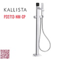 Vòi bồn tắm gắn sàn đá cẩm thạch đen - màu chrome Kallista P32713-NM-CP