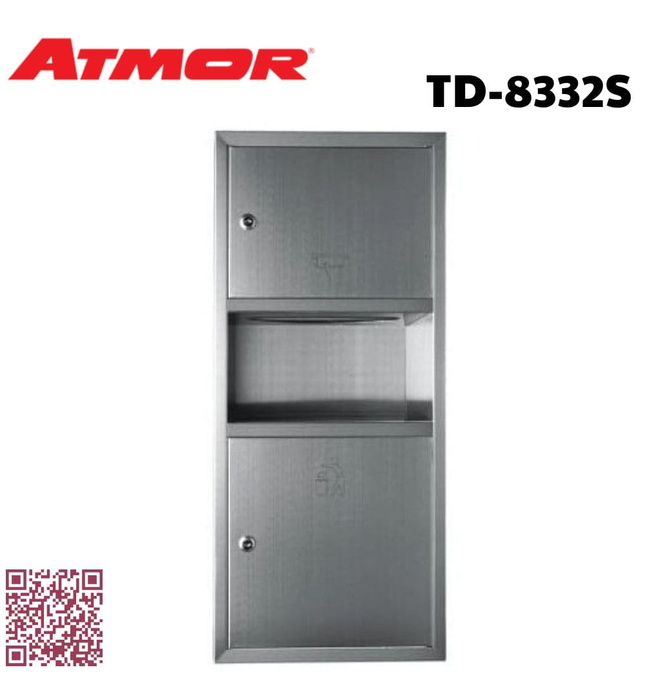 Hộp giấy vệ sinh âm tường inox 304 ATMOR TD-8332S (TD8332S)