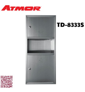 Hộp giấy vệ sinh treo tường inox 304 ATMOR TD-8333S (TD8333S)
