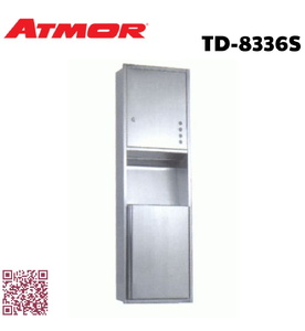 Hộp giấy vệ sinh âm tường inox 304 ATMOR TD-8336S (TD8336S)