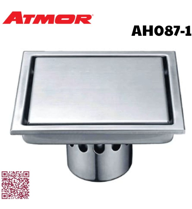 Phễu thoát sàn 10x10cm Ø90 ATMOR AH087-1