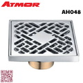 Phễu thoát sàn đồng mạ chrome 10x10cm ATMOR AH048