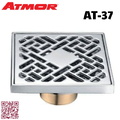 Phễu thoát sàn đồng mạ chrome 10x10cm ATMOR AT-37