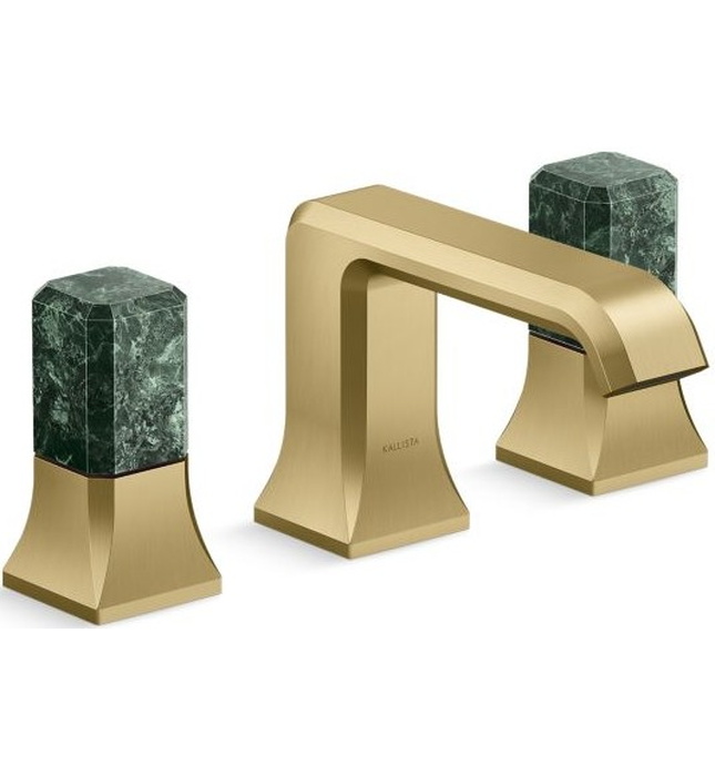 Vòi chậu rửa mặt 3 lỗ - đá cẩm thạch xanh màu đồng Kallista P33163-GTM-BLH