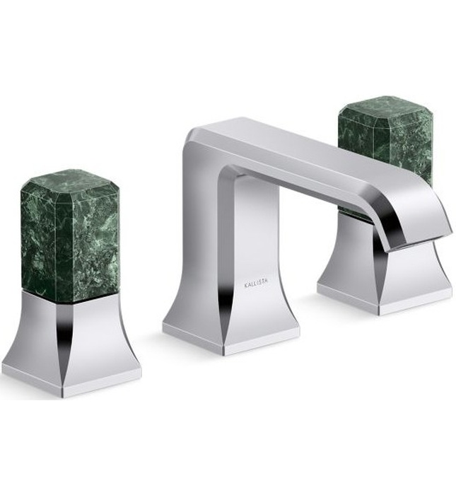 Vòi chậu rửa mặt 3 lỗ - đá cẩm thạch xanh màu đen Kallista P33163-GTM-PGP