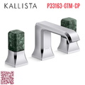 Vòi chậu rửa mặt 3 lỗ - đá cẩm thạch xanh màu chrome Kallista P33163-GTM-CP
