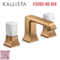 Vòi chậu rửa mặt 3 lỗ - đá cẩm thạch trắng màu đồng Kallista P33163-WC-BLH