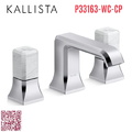 Vòi chậu rửa mặt 3 lỗ - đá cẩm thạch trắng màu chrome Kallista P33163-WC-CP