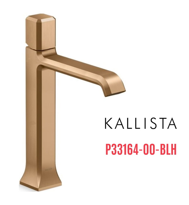 Vòi chậu rửa mặt 1 lỗ thân cao màu đồng Kallista P33164-00-BLH