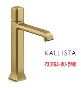 Vòi chậu rửa mặt 1 lỗ thân cao màu đồng Kallista P33164-00-2MB