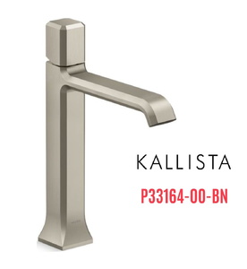 Vòi chậu rửa mặt 1 lỗ thân cao màu nickel Kallista P33164-00-BN