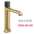 Vòi lavabo 1 lỗ thân cao - đá xanh - màu đồng Kallista P33164-GTM-2MB