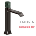 Vòi lavabo 1 lỗ thân cao - đá xanh - màu đen Kallista P33164-GTM-BGP