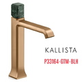 Vòi lavabo 1 lỗ thân cao - đá xanh - màu đồng Kallista P33164-GTM-BLH
