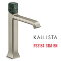 Vòi lavabo 1 lỗ thân cao - đá xanh - màu nickel Kallista P33164-GTM-BN