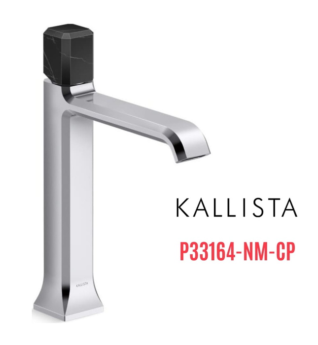 Vòi lavabo 1 lỗ thân cao - đá đen - màu chrome Kallista P33164-NM-CP