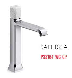 Vòi lavabo 1 lỗ thân cao - đá trắng - màu chrome Kallista P33164-WC-CP