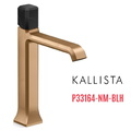 Vòi lavabo 1 lỗ thân cao - đá đen - màu đồng Kallista P33164-NM-BLH