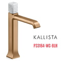 Vòi lavabo 1 lỗ thân cao - đá trắng - màu đồng Kallista P33164-WC-BLH