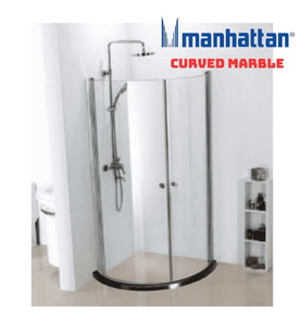 Đế phòng tắm đá marble 900x900mm MANHATTAN Curved Marble