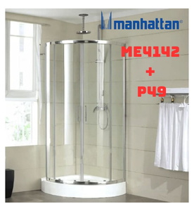 Cabin tắm đứng kính cửa lùa kèm đế Manhattan ME4142 + P49