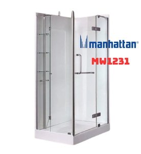 Cabin tắm đứng kính cửa mở Manhattan MW1231 (800x1250x1850)