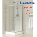 Cabin tắm đứng kính cửa lùa kèm đế Manhattan MQ1142 + P19