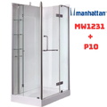 Cabin tắm đứng kính cửa mở kèm đế Manhattan MW1231 + P10