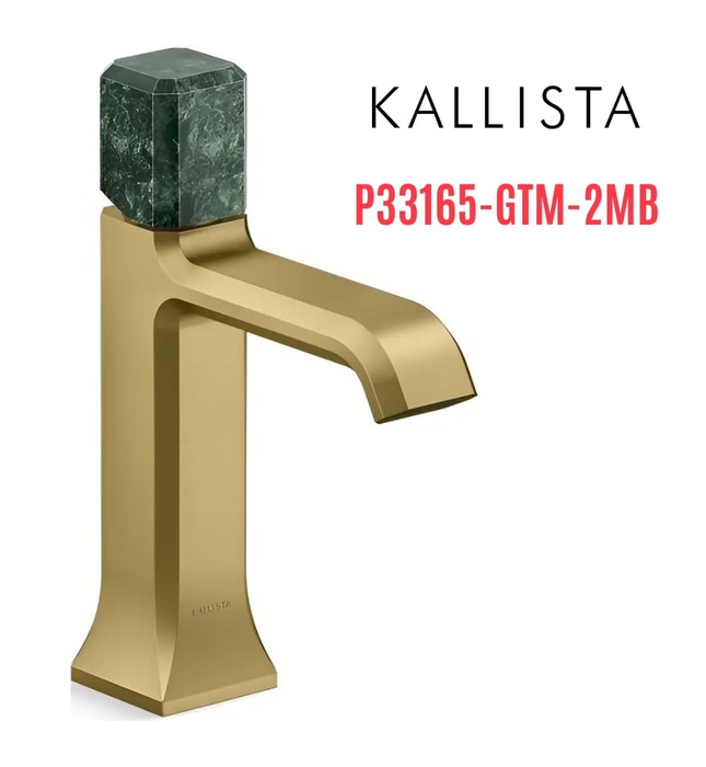 Vòi lavabo nóng lạnh 1 lỗ - đá xanh - màu đồng Kallista P33165-GTM-2MB