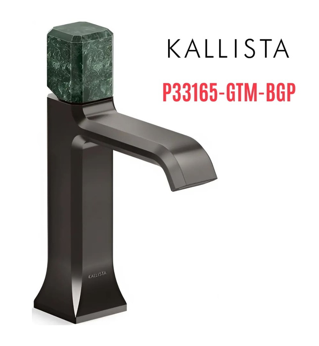 Vòi lavabo nóng lạnh 1 lỗ - đá xanh - màu đen Kallista P33165-GTM-BGP
