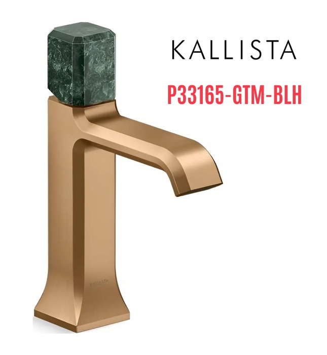 Vòi lavabo nóng lạnh 1 lỗ - đá xanh - màu đồng Kallista P33165-GTM-BLH