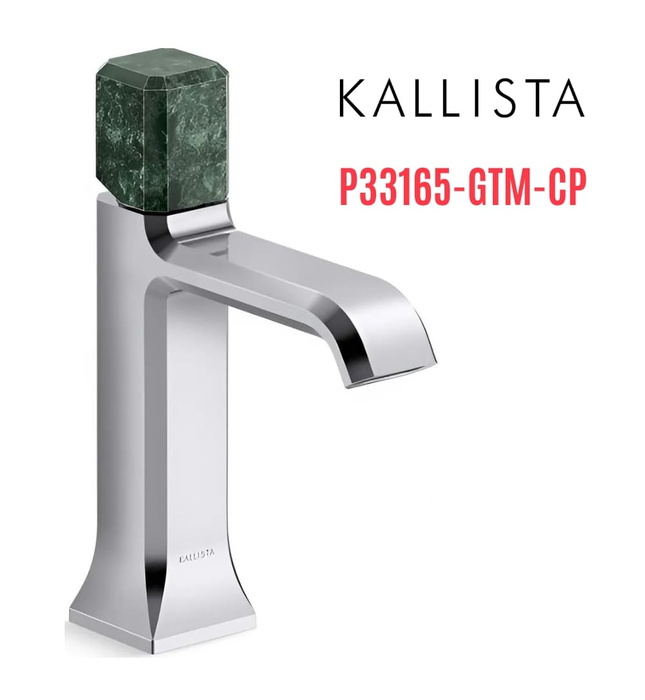 Vòi lavabo nóng lạnh 1 lỗ - đá xanh - màu chrome Kallista P33165-GTM-CP
