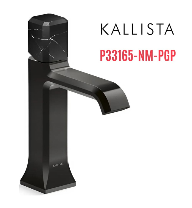 Vòi lavabo nóng lạnh 1 lỗ - đá đen - màu đen Kallista P33165-NM-PGP