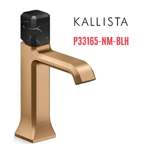Vòi lavabo nóng lạnh 1 lỗ - đá đen - màu đồng Kallista P33165-NM-BLH