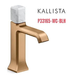 Vòi lavabo nóng lạnh 1 lỗ - đá trắng - màu đồng Kallista P33165-WC-BLH