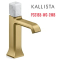 Vòi lavabo nóng lạnh 1 lỗ - đá trắng - màu đồng Kallista P33165-WC-2MB
