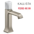 Vòi lavabo nóng lạnh 1 lỗ - đá trắng - màu nickel Kallista P33165-WC-BN