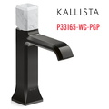 Vòi lavabo nóng lạnh 1 lỗ - đá trắng - màu đen Kallista P33165-WC-PGP
