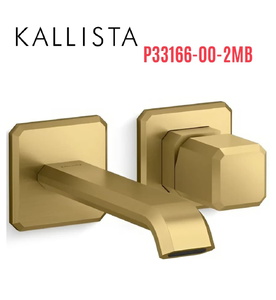 Vòi chậu lavabo gắn tường nóng lạnh màu đồng Kallista P33166-00-2MB