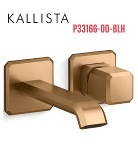 Vòi chậu lavabo gắn tường nóng lạnh màu đồng Kallista P33166-00-BLH