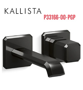 Vòi chậu lavabo gắn tường nóng lạnh màu đen Kallista P33166-00-PGP