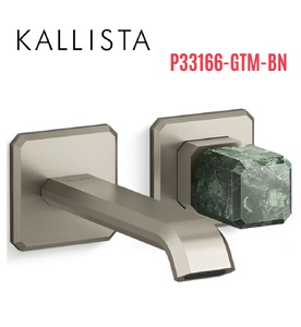 Vòi chậu lavabo gắn tường - đá xanh - màu nickel Kallista P33166-GTM-BN