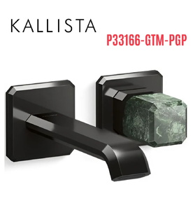 Vòi chậu lavabo gắn tường - đá xanh - màu đen Kallista P33166-GTM-PGP