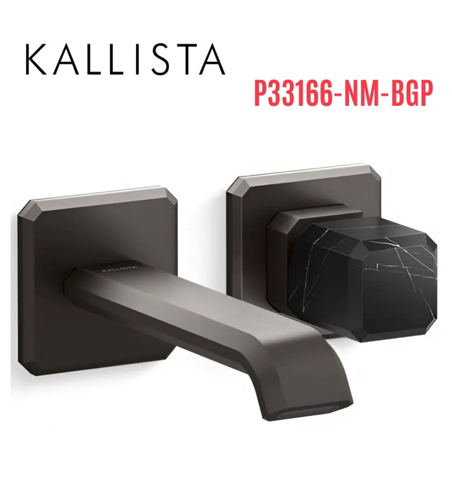 Vòi chậu lavabo gắn tường - đá đen - màu đen Kallista P33166-NM-BGP