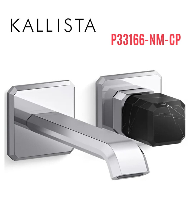 Vòi chậu lavabo gắn tường - đá đen - màu chrome Kallista P33166-NM-CP
